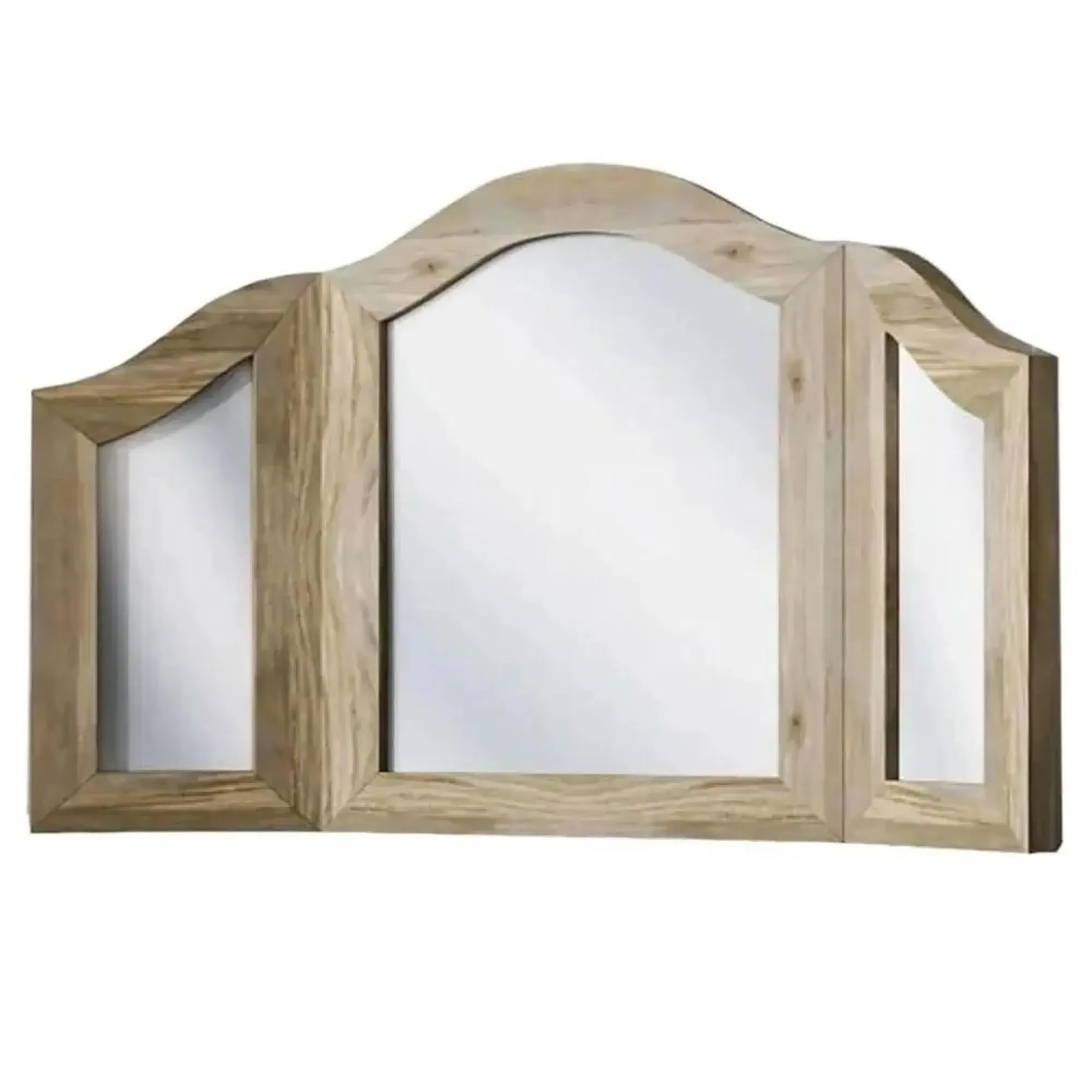Fleur Triple Mirror - Grey, Mango Wood