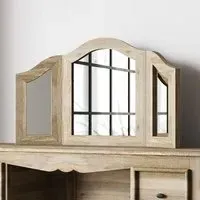 Fleur Triple Mirror - Grey, Mango Wood