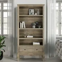 Fleur Wide Bookcase - Grey, Mango Wood