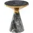 Funnel Round Side Table with Gold Trim - Grey, Ceramic