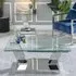 Fusion Swivel Glass Coffee Table - Clear, Chrome