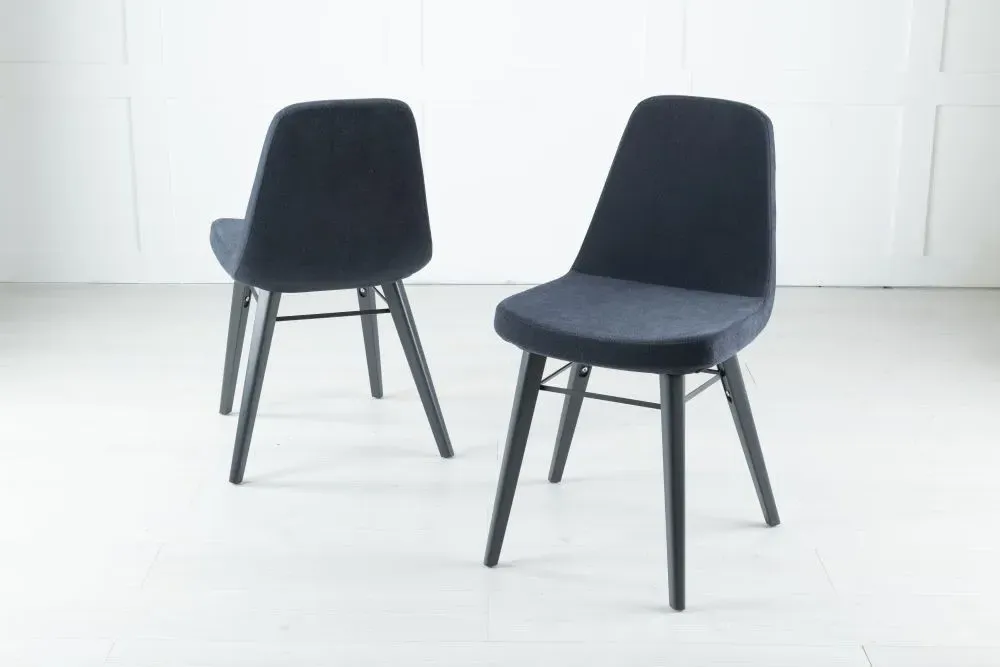 Gabi Dining Chair - Blue, Velvet