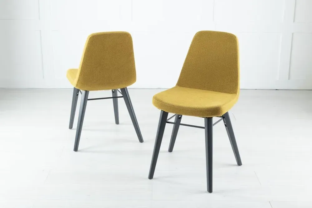 Gabi Dining Chair - Mustard, Velvet