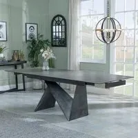 Garvin 6-8 Seater Extendable Dining Table - Dark Grey, Ceramic