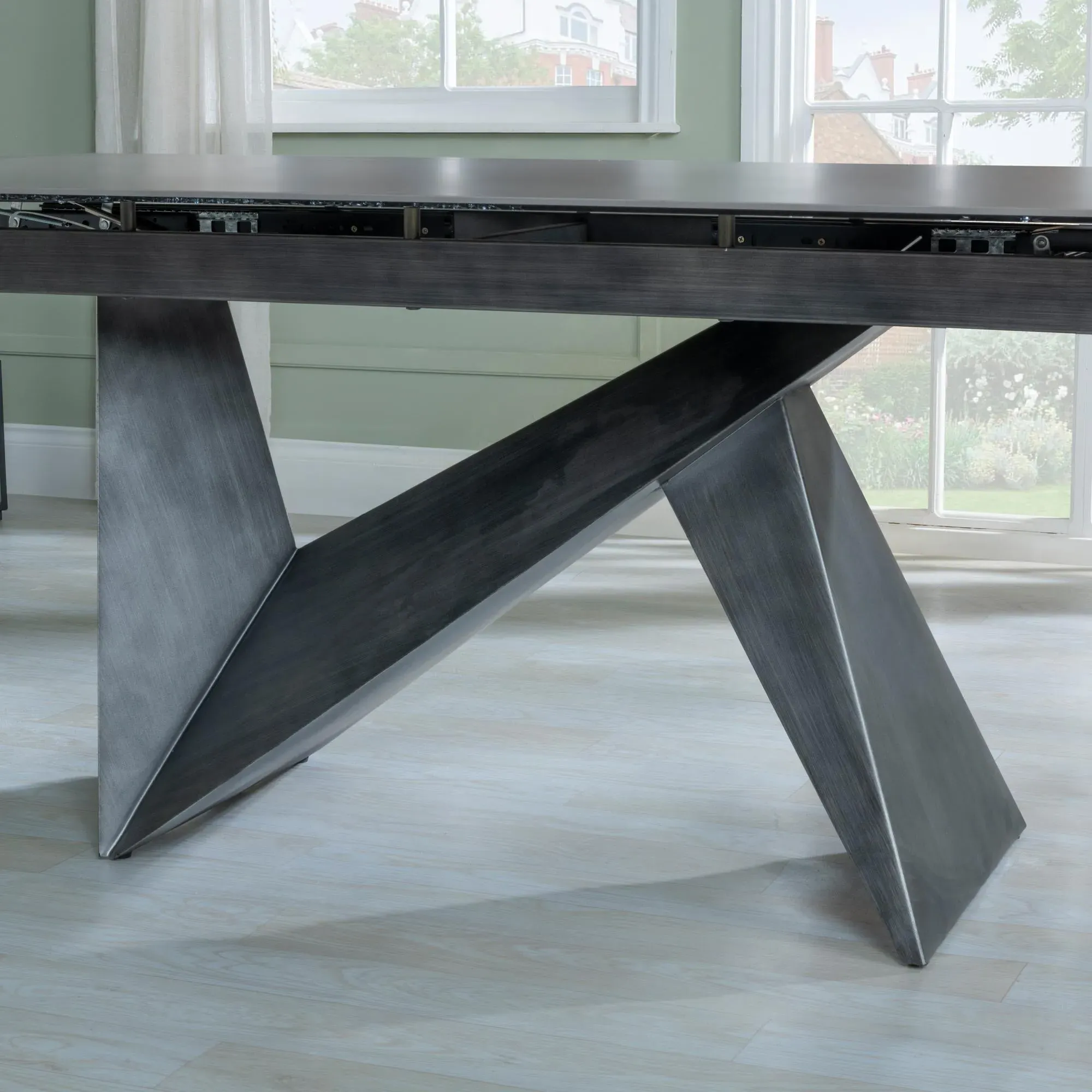 Garvin Dark Grey Ceramic Extending Dining Set with Diego Chair