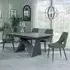 Garvin Extendable Dining Set with Peyton Chairs - Grey, Ceramic