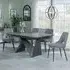 Garvin Extendable Dining Set with Peyton Chairs - Grey, Ceramic