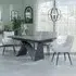 Garvin Extending Dining Set with Swivel Chairs - Grey, Ceramic