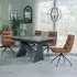 Garvin Extending Dining Set with Swivel Chairs - Grey, Ceramic