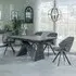 Garvin Extending Dining Set with Swivel Chairs - Grey, Ceramic