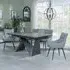 Garvin Extending Dining Set with Swivel Chairs - Grey, Ceramic