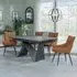 Garvin Extending Dining Set with Swivel Chairs - Grey, Ceramic