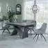 Garvin Extending Dining Set with Swivel Chairs - Grey, Ceramic