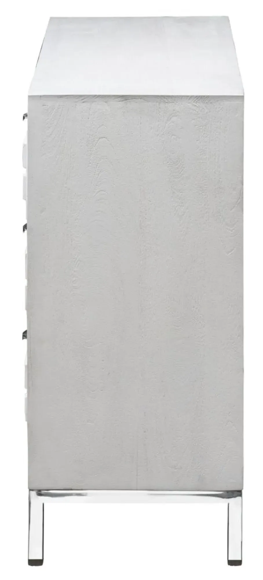 Geo Mirrored Chest of Drawers - White