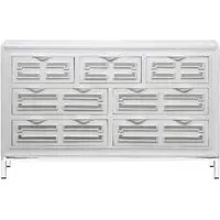 Geo Mirrored Chest of Drawers - White