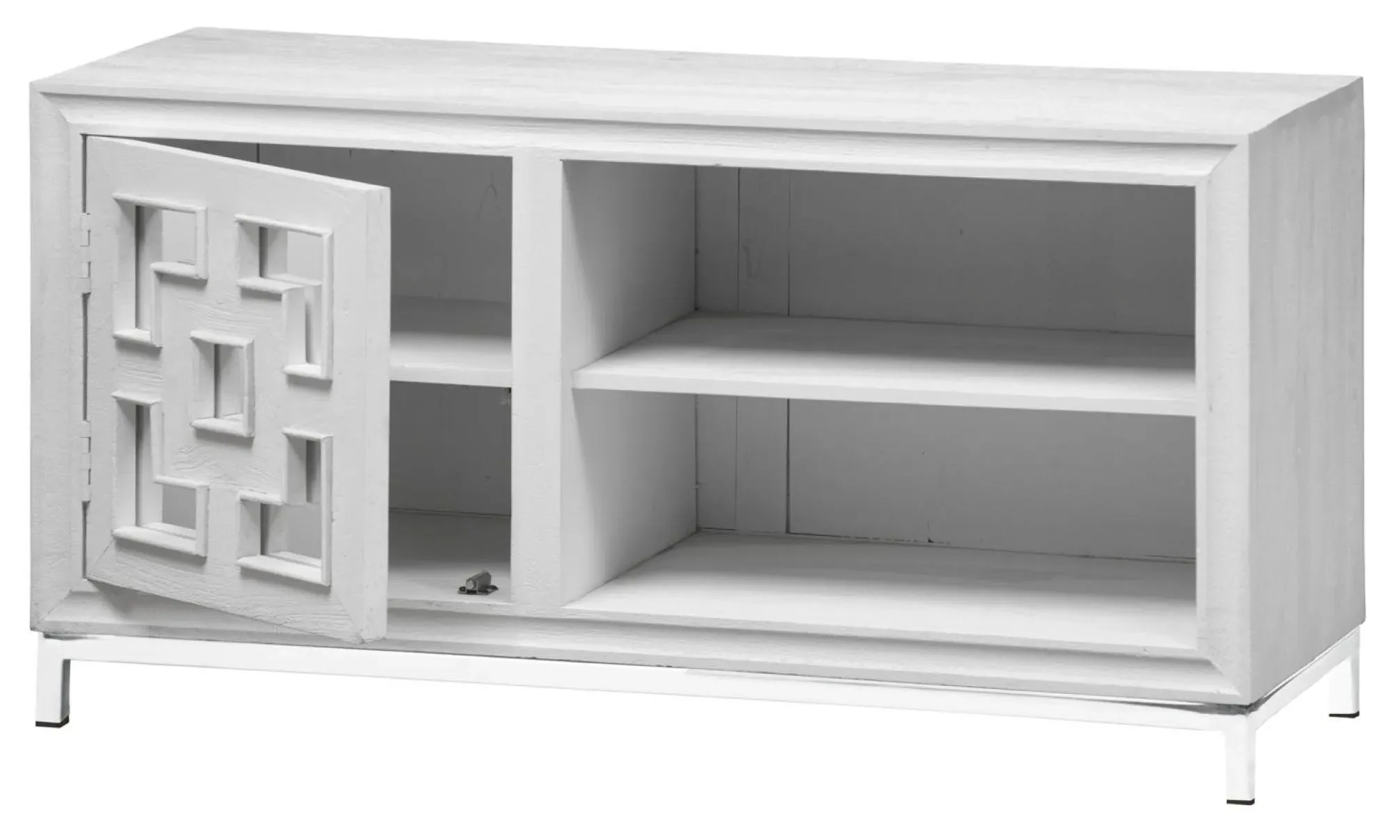 Geo Mirrored TV Unit - White