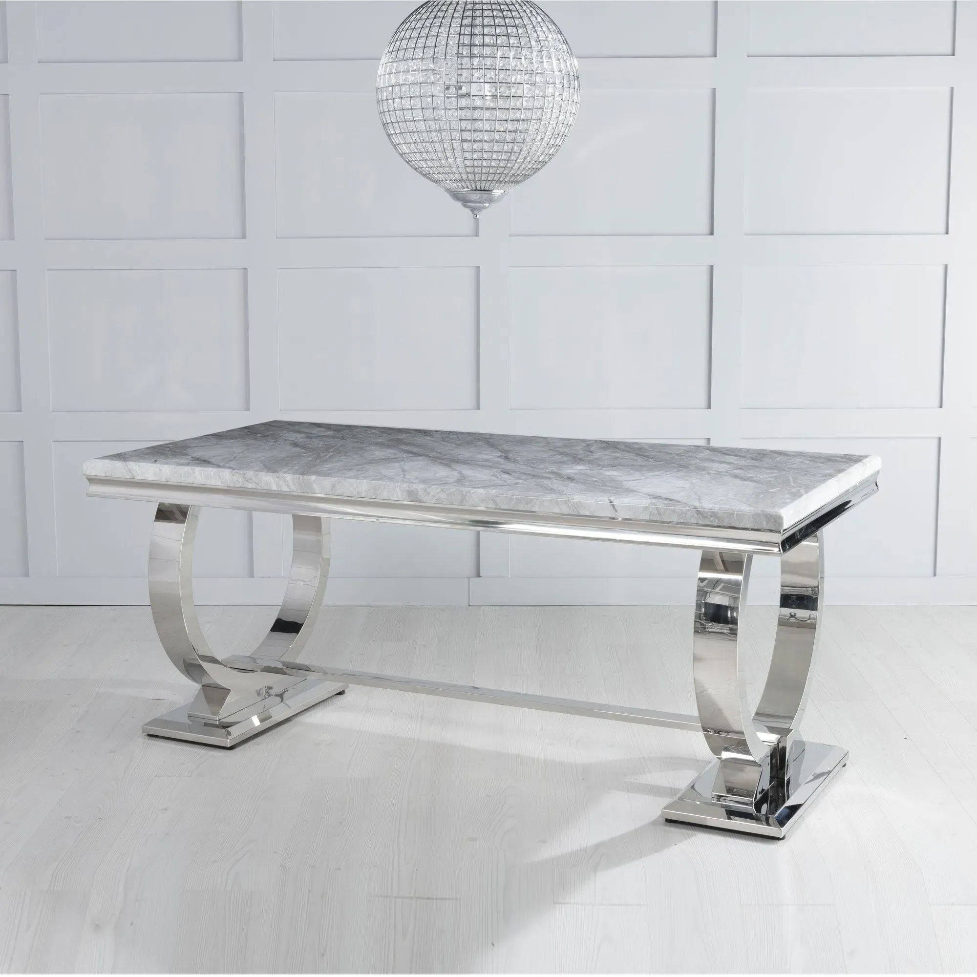 Glacier 6-Seater Dining Table - Grey, Marble