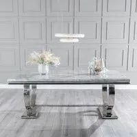 Glacier 6-Seater Dining Table - Grey, Marble