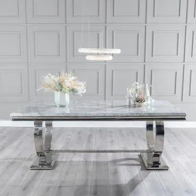 Glacier 6-Seater Dining Table - Grey, Marble