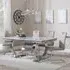 Glacier Dining Set - Grey Marble, Chrome