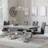 Glacier Dining Set - Grey Marble, Chrome