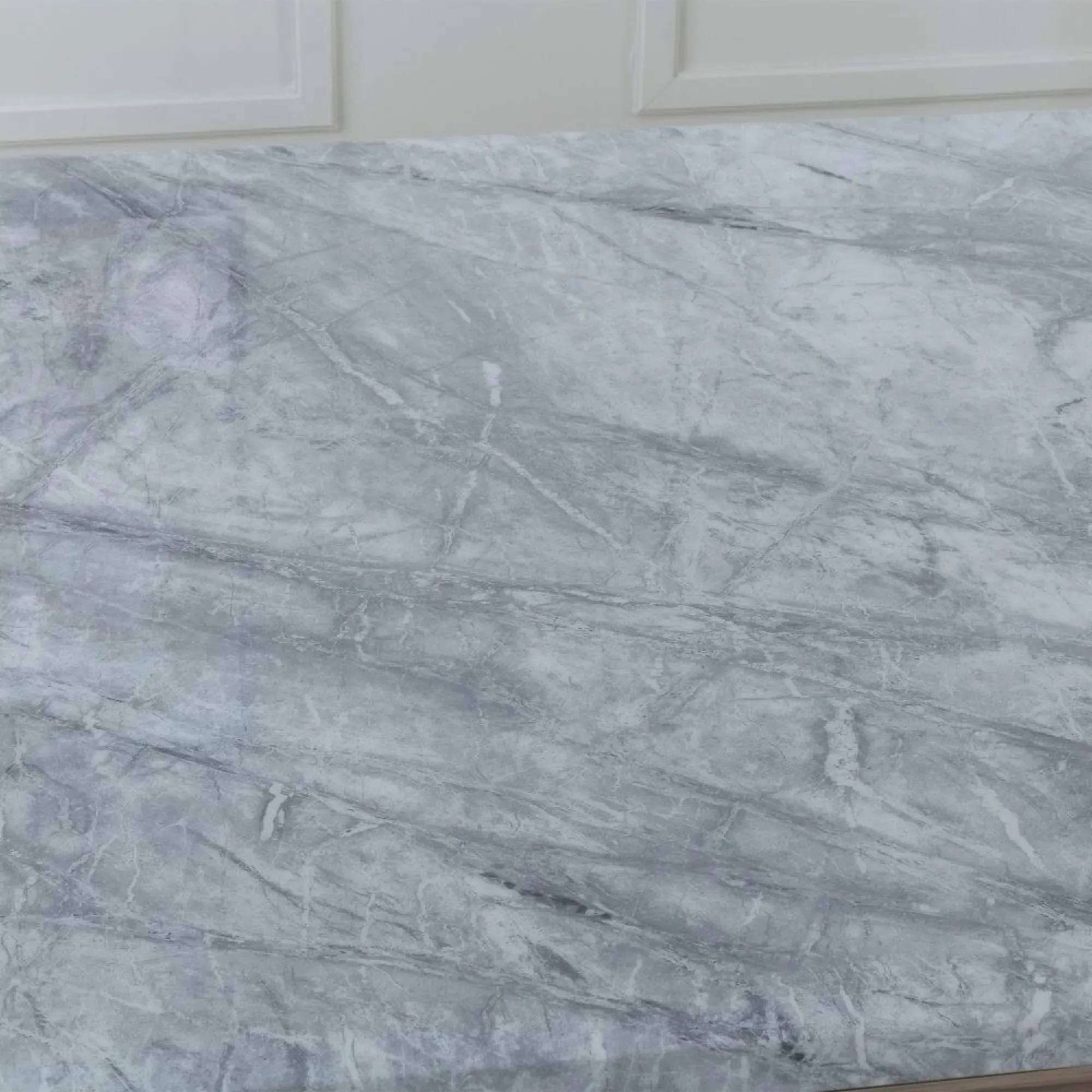 Glacier Dining Set - Grey Marble, Chrome