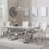 Glacier Dining Set with Knocker Back Chairs - Grey, Marble