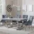 Glacier Dining Set with Knocker Back Chairs - Grey, Marble