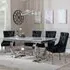 Glacier Dining Set with Lion Knocker Chairs - Black, Marble