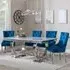 Glacier Dining Set with Lion Knocker Chairs - Blue, Marble