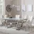 Glacier Dining Set with Lion Knocker Chairs - Grey, Marble