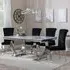 Glacier Grey Marble Dining Set with Louis Chair - Grey, Chrome