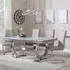 Glacier Grey Marble Dining Set with Roma Chairs - Beige