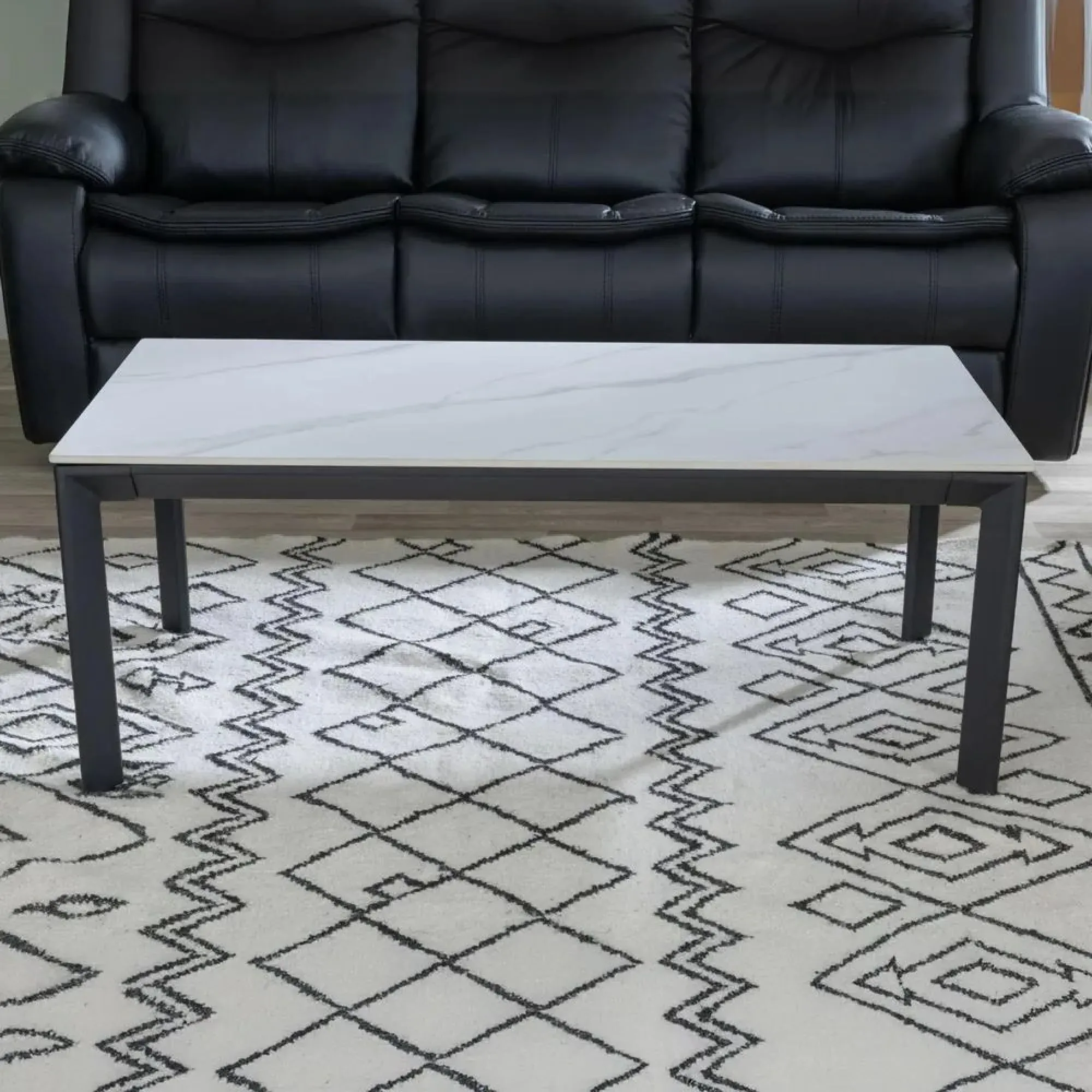 Glade Rectangular Coffee Table - White, Ceramic