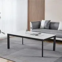 Glade Rectangular Coffee Table - White, Ceramic