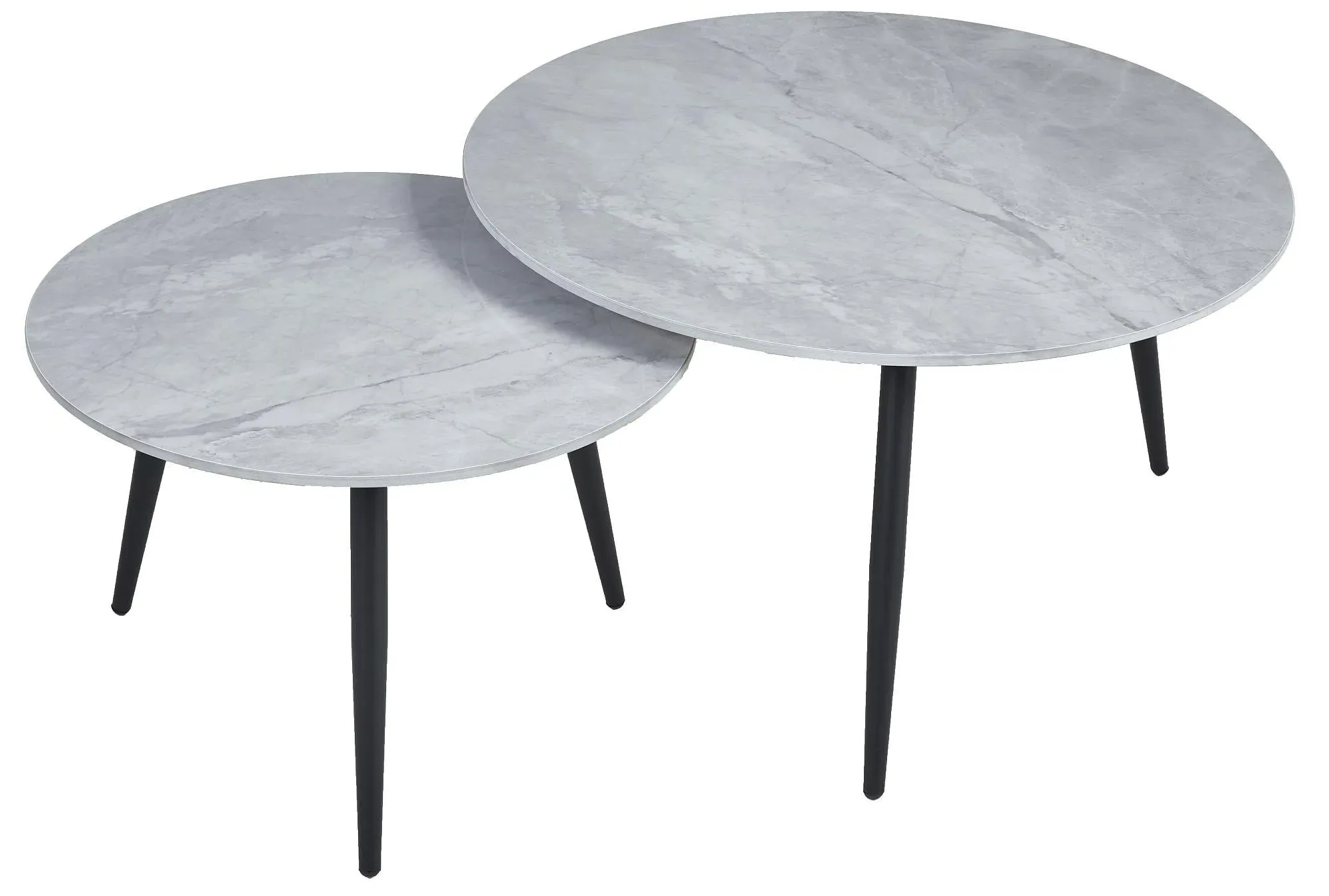 Glade Round Coffee Table Set - Grey, Ceramic