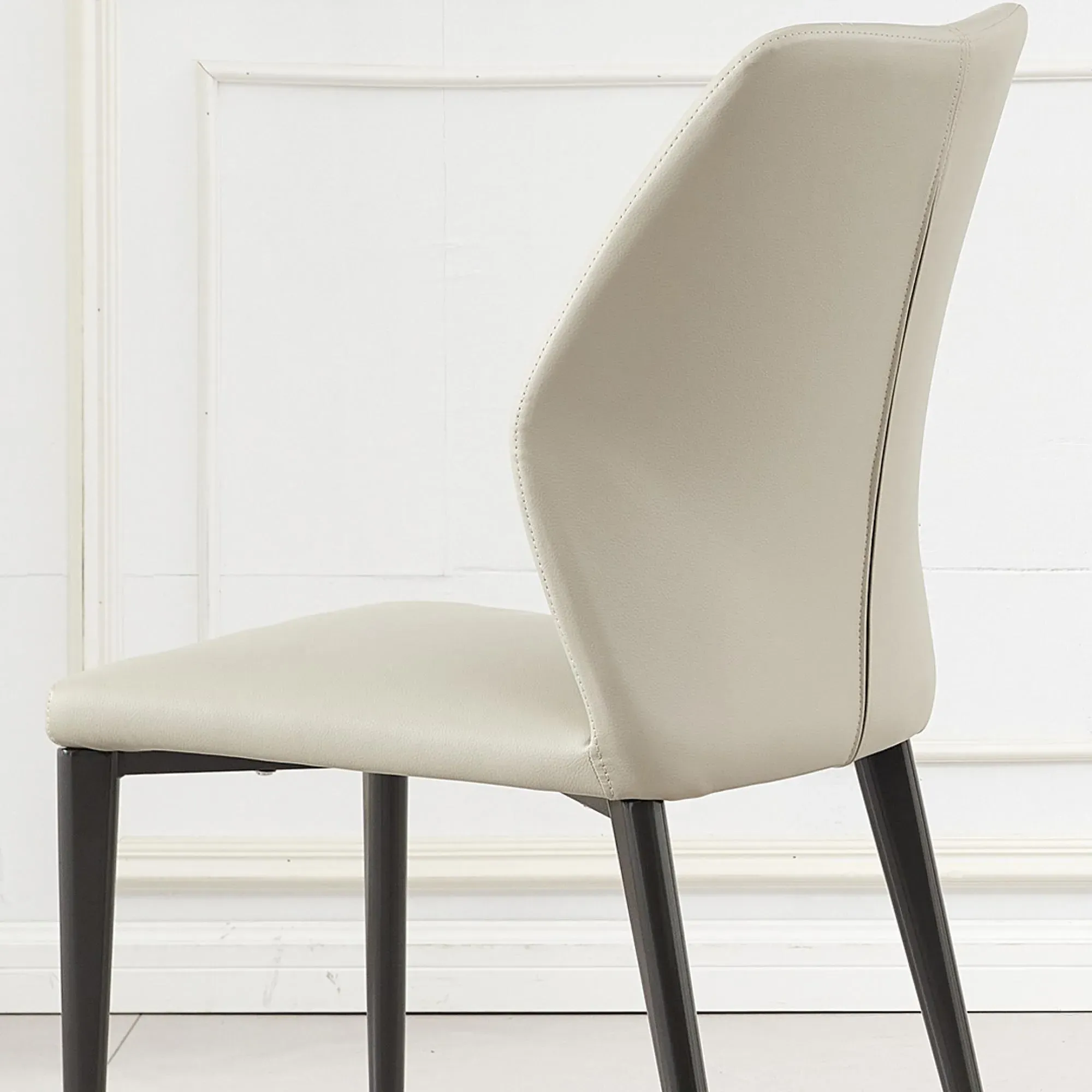 Harrow Dining Chair - Taupe, Faux Leather