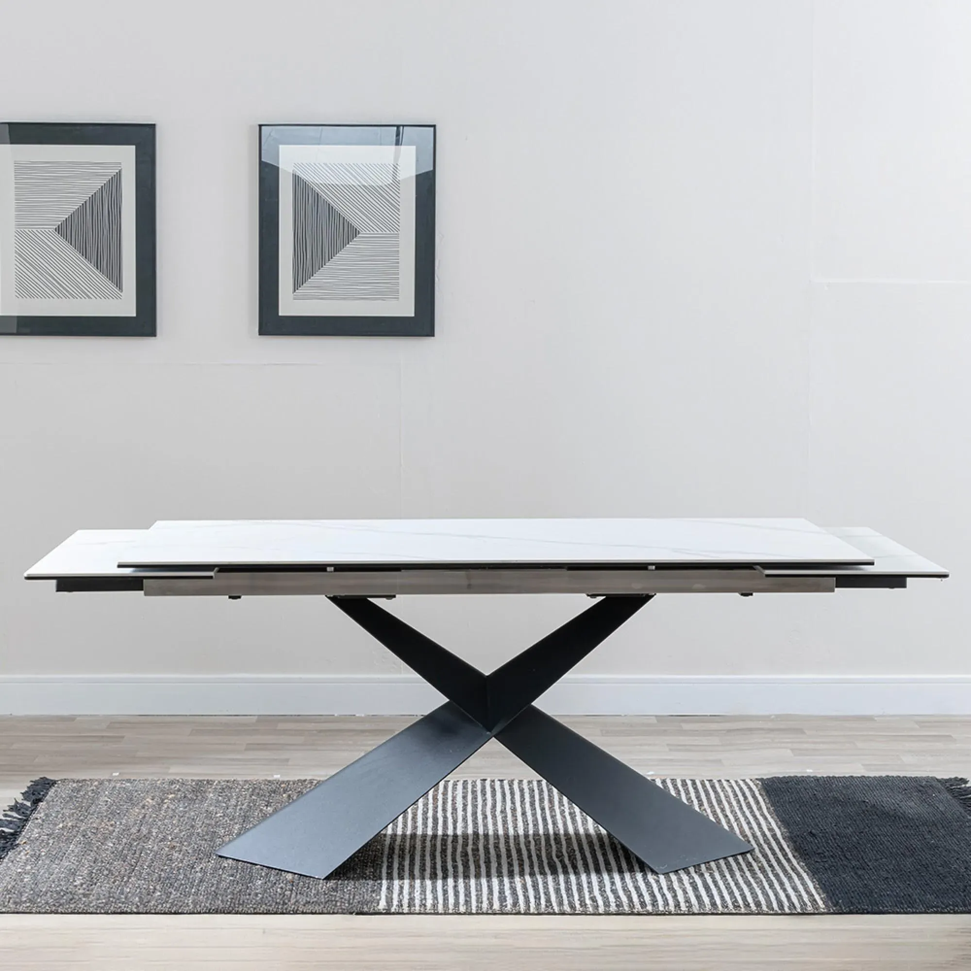 Hayden 6-10 Seater Extendable Dining Table - White, Ceramic