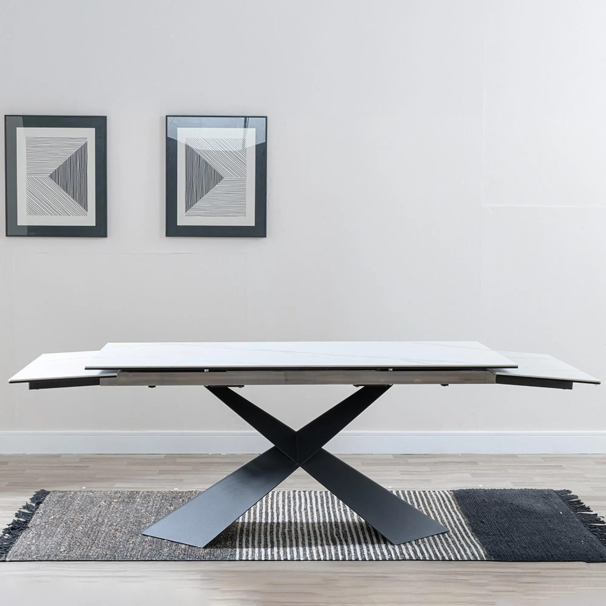 Hayden 6-10 Seater Extendable Dining Table - White, Ceramic