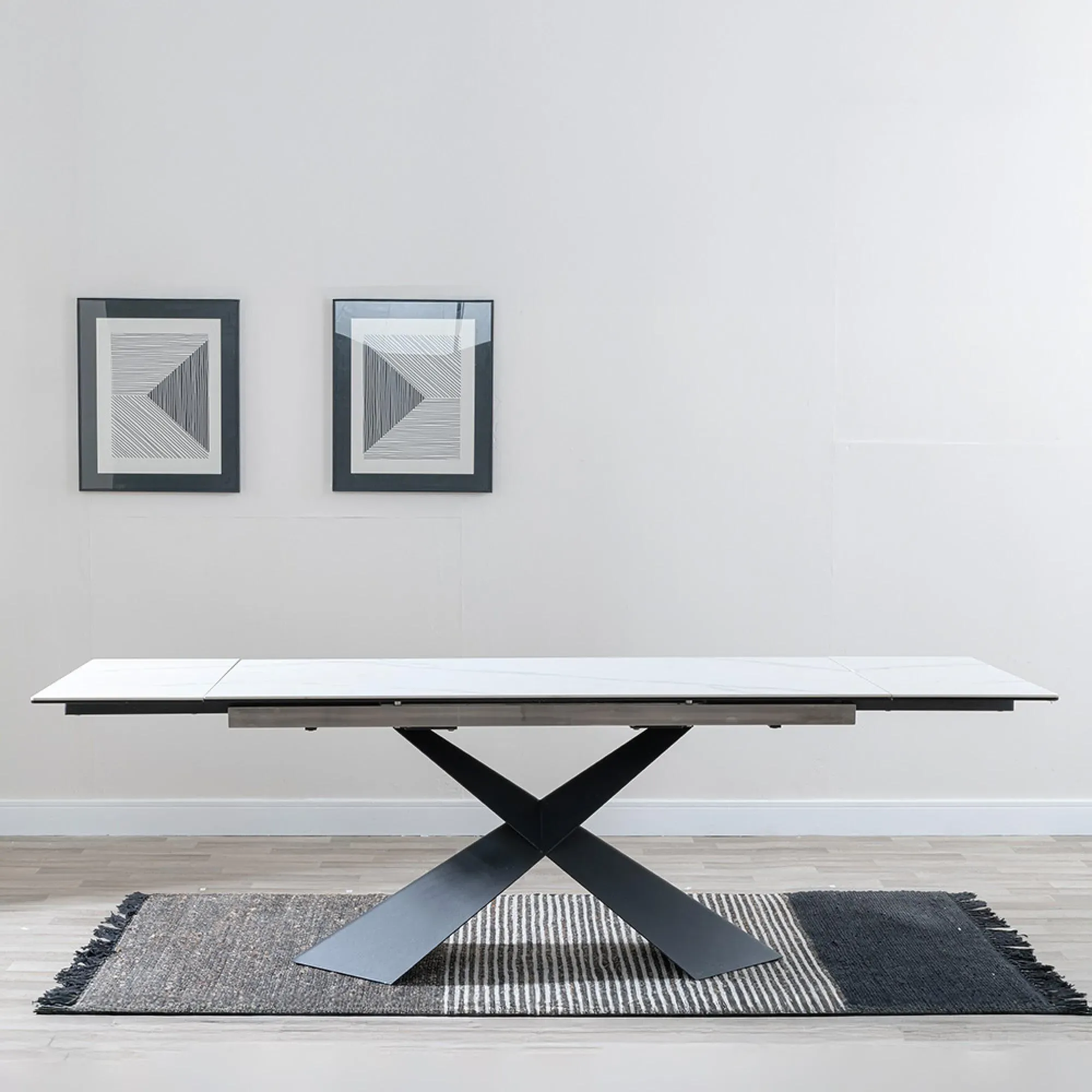 Hayden 6-10 Seater Extendable Dining Table - White, Ceramic
