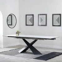 Hayden 6-10 Seater Extendable Dining Table - White, Ceramic