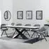 Hayden Extending Dining Set with Ion Swivel Chairs - White, Ceramic