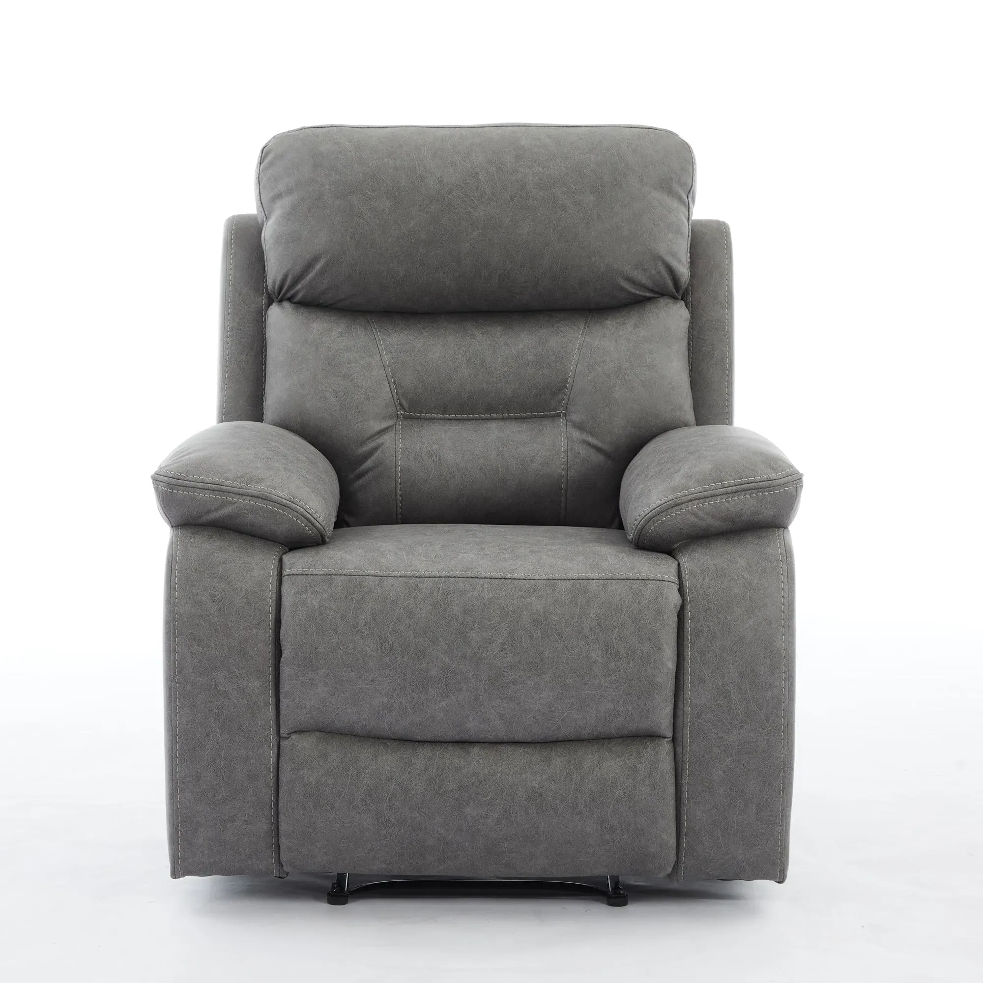 Hayley Manual Recliner Armchair - Grey, Fabric