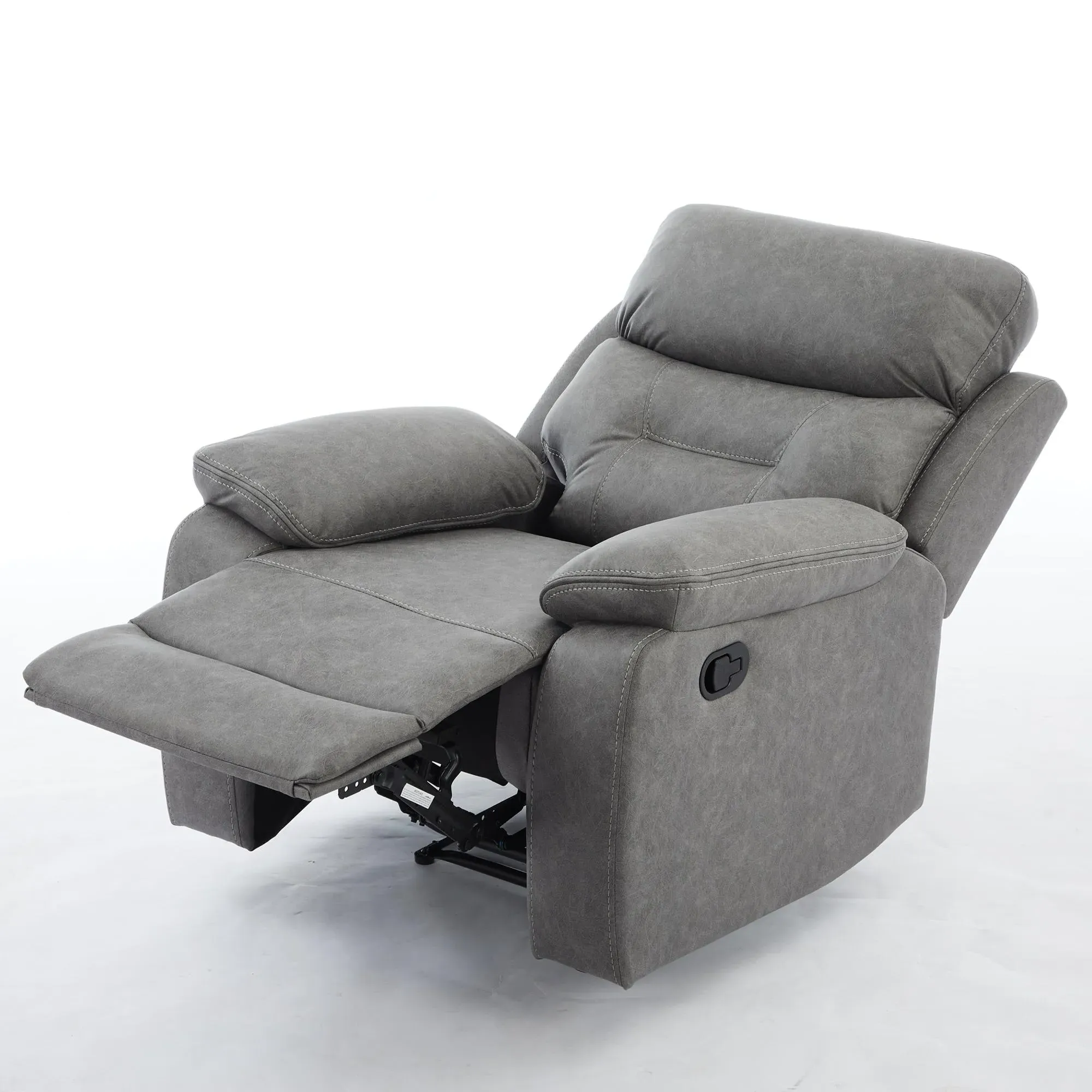 Hayley Manual Recliner Armchair - Grey, Fabric