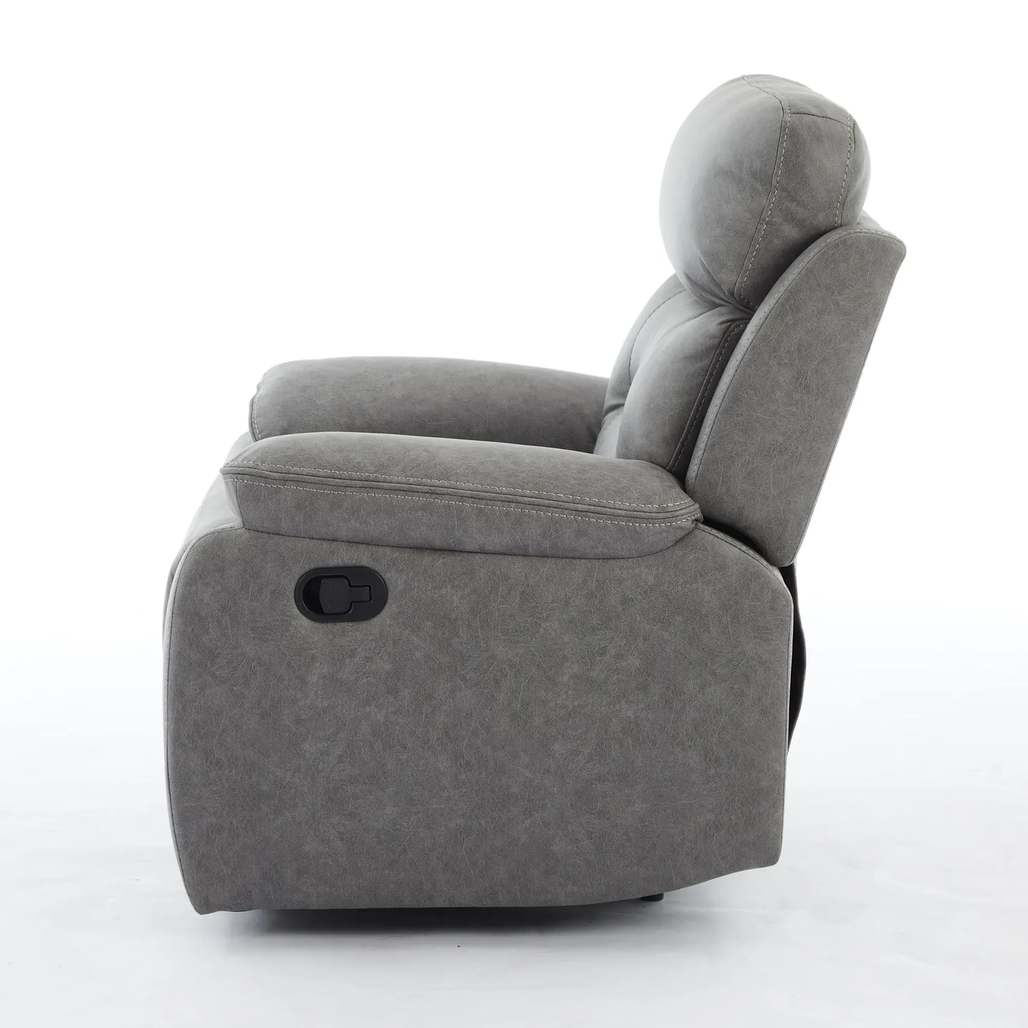 Hayley Manual Recliner Armchair - Grey, Fabric