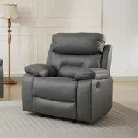 Hayley Manual Recliner Armchair - Grey, Fabric