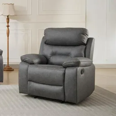 Hayley Manual Recliner Armchair - Grey, Fabric image