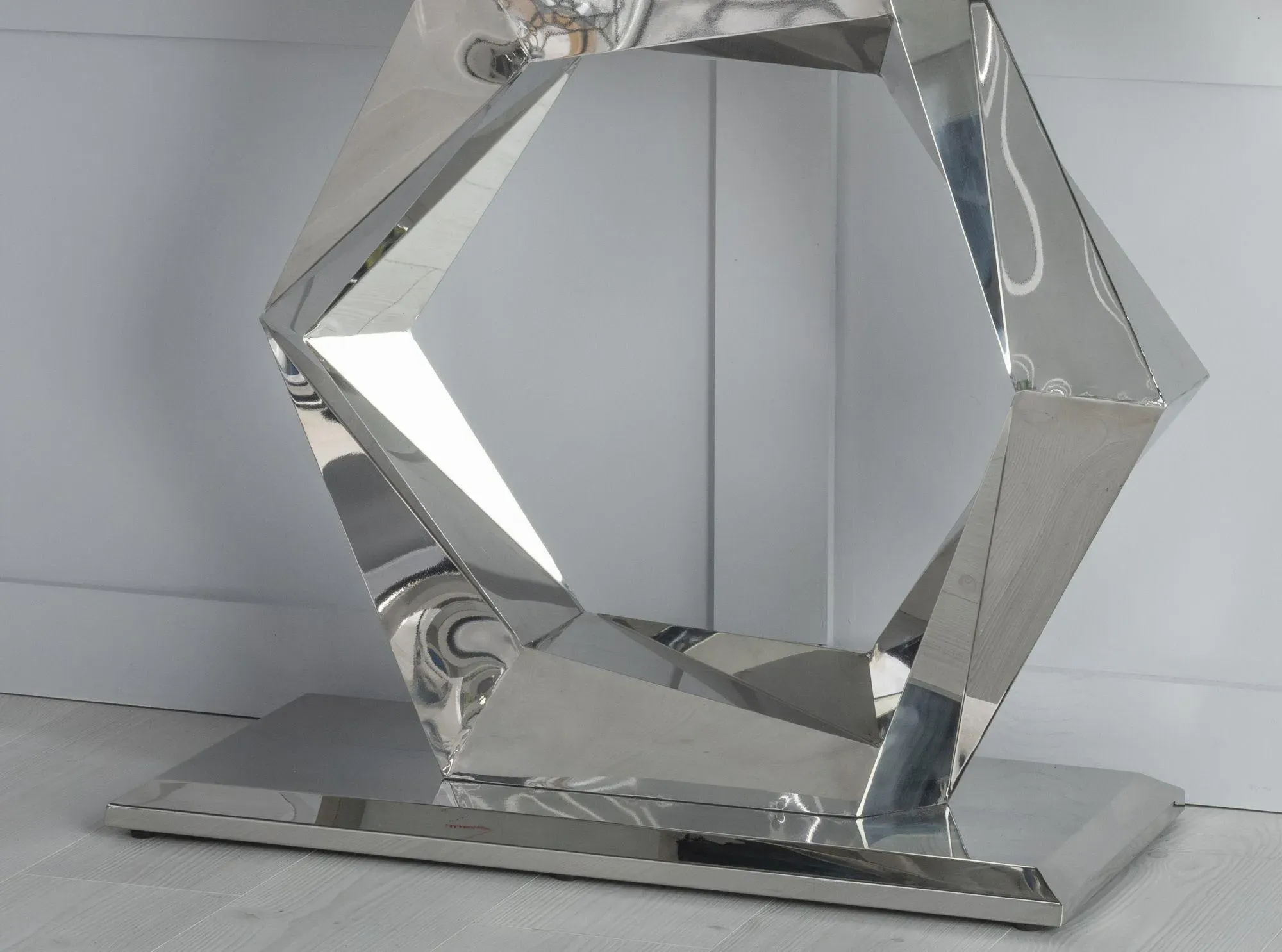 Hexa Rectangular Console Table - Grey, Marble