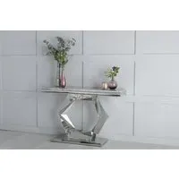 Hexa Rectangular Console Table - Grey, Marble