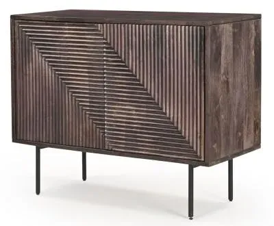 Highgrove Fluted 2 Door Sideboard - Walnut, Mango Wood